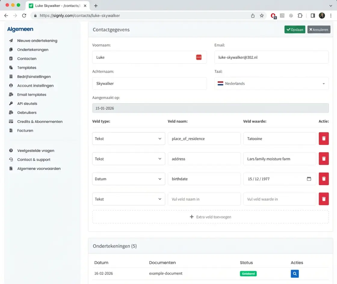 Contactpersonen signly